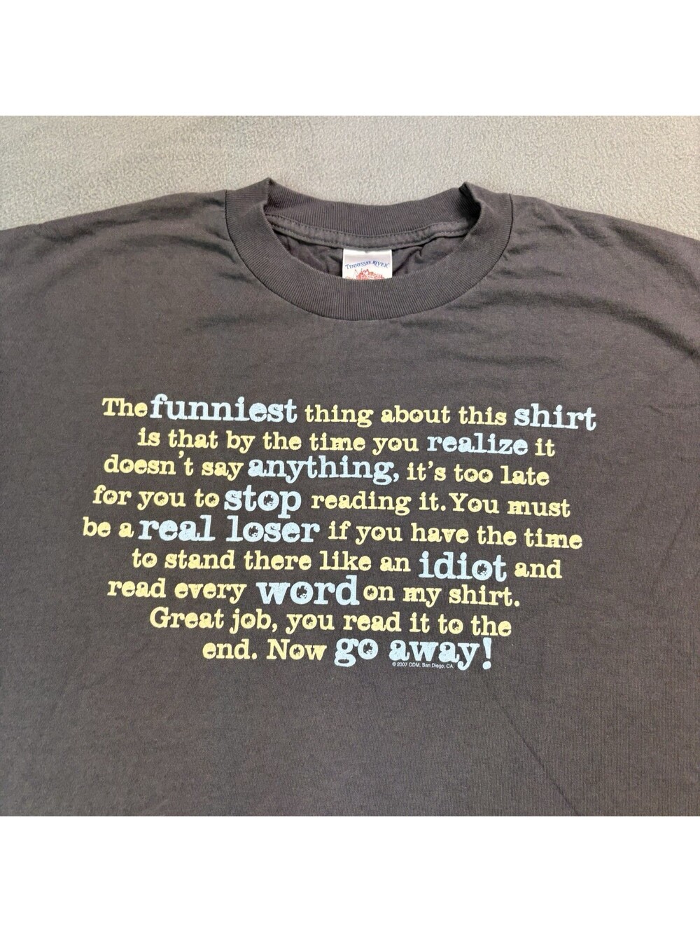Vintage Y2K The Funniest Thing About This Shirt Joke Humor T Shirt Large Gray